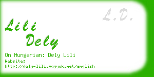 lili dely business card